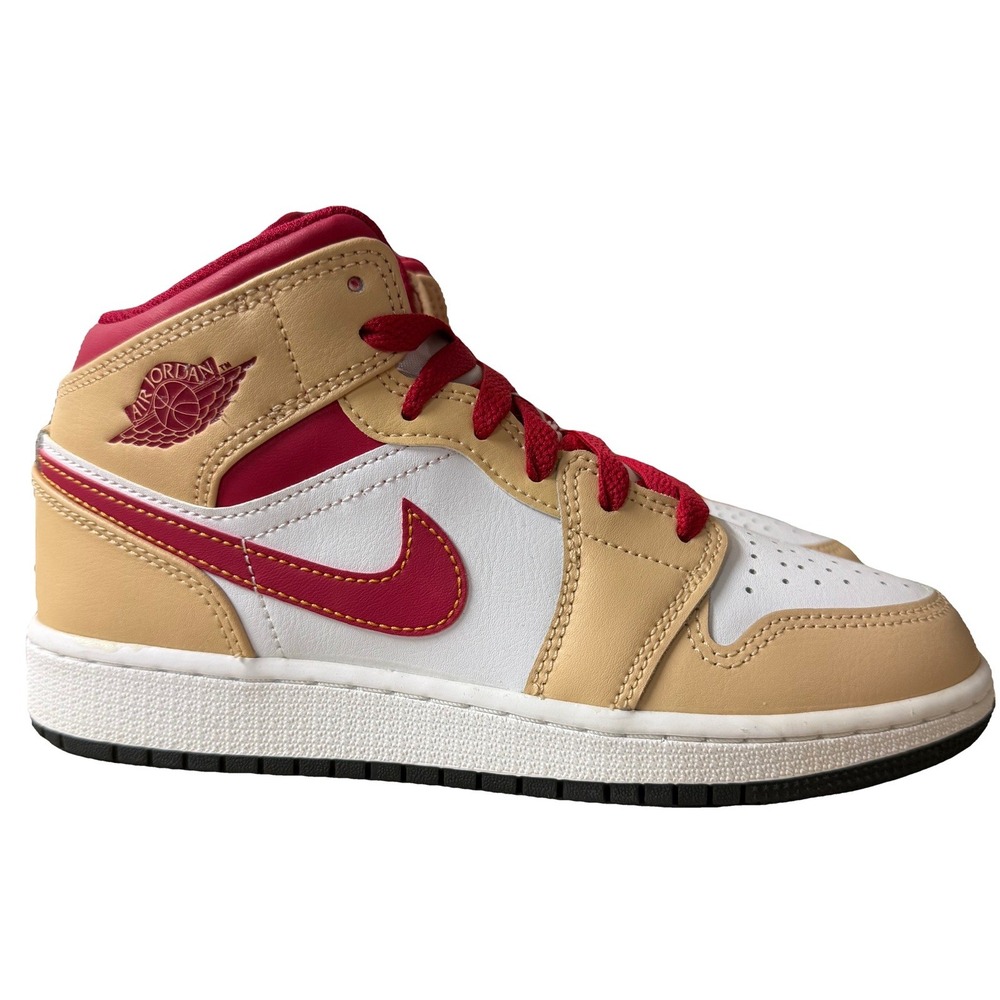 Nike Air Jordan 1 Mid White Onyx Light Curry | 554725-201 Grade school Size 3.5Y